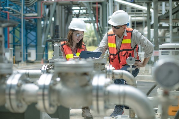 petrochemical valve at a petrochemical plant