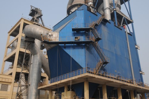 blue industrial dust collector machine