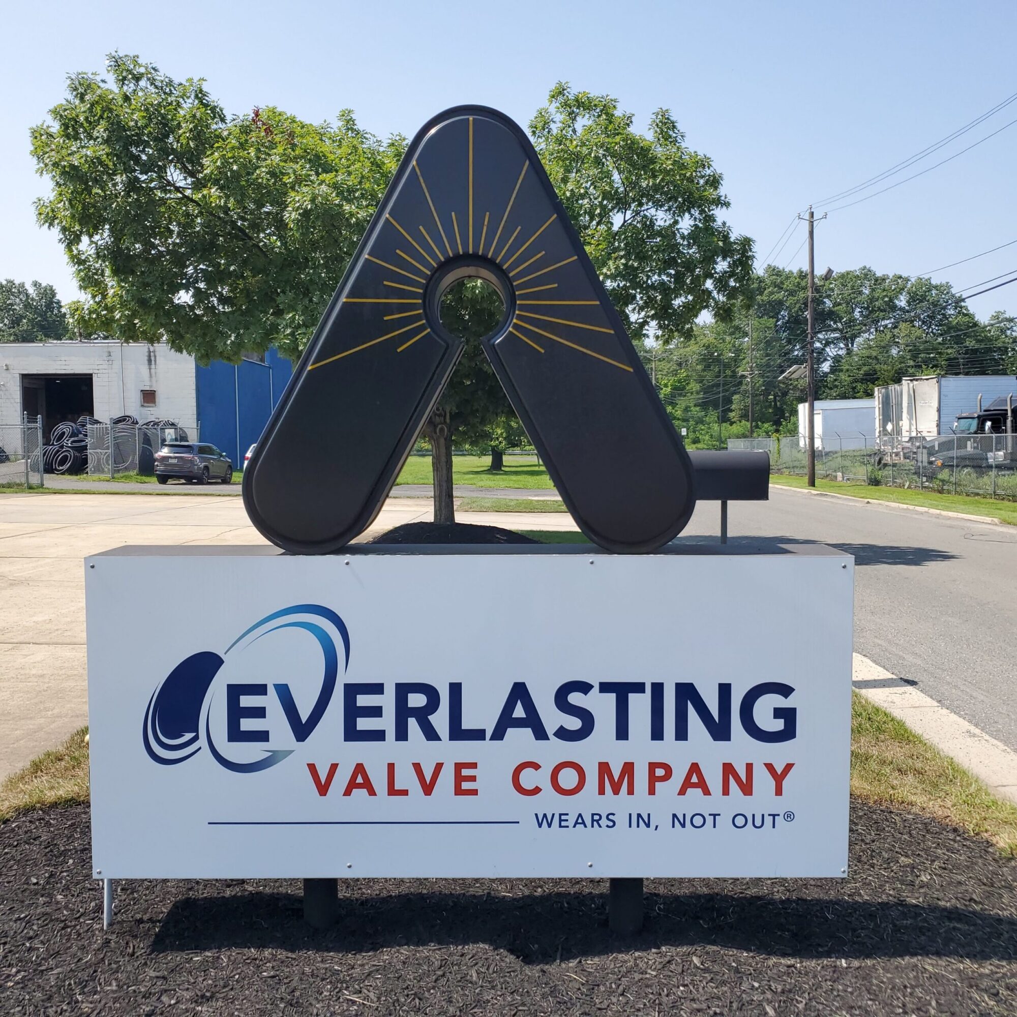 Everlasting Valve Company sign outside of their headquarters