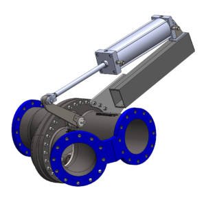Diverter Valve, Pipe Size 10", Cast Iron, DPV Series, for routing abrasive, slurries, dry solids, flow between lines