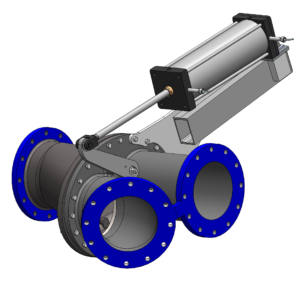 Diverter Valve, Pipe Size 12", Cast Iron, DPV Series, for routing abrasive, slurries, dry solids, flow between lines