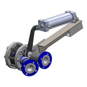 Diverter Valve, Pipe Size 3", Carbon Steel, DPV Series, for routing abrasive, slurries, dry solids, flow between lines
