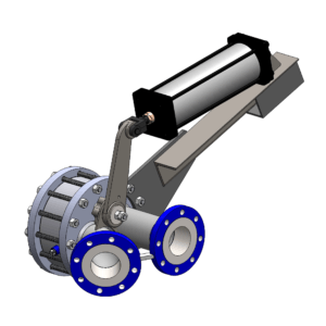 Diverter Valve, Pipe Size 4", Cast Iron, DPV Series, for routing abrasive, slurries, dry solids, flow between lines