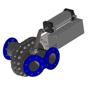 Diverter Valve, Pipe Size 6", Carbon Steel, DPV Series, for routing abrasive, slurries, dry solids, flow between lines